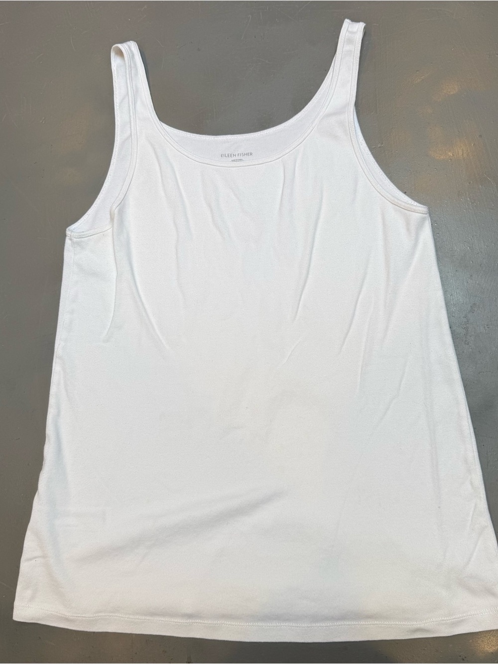 Eileen Fisher White Scoop Neck Tank
